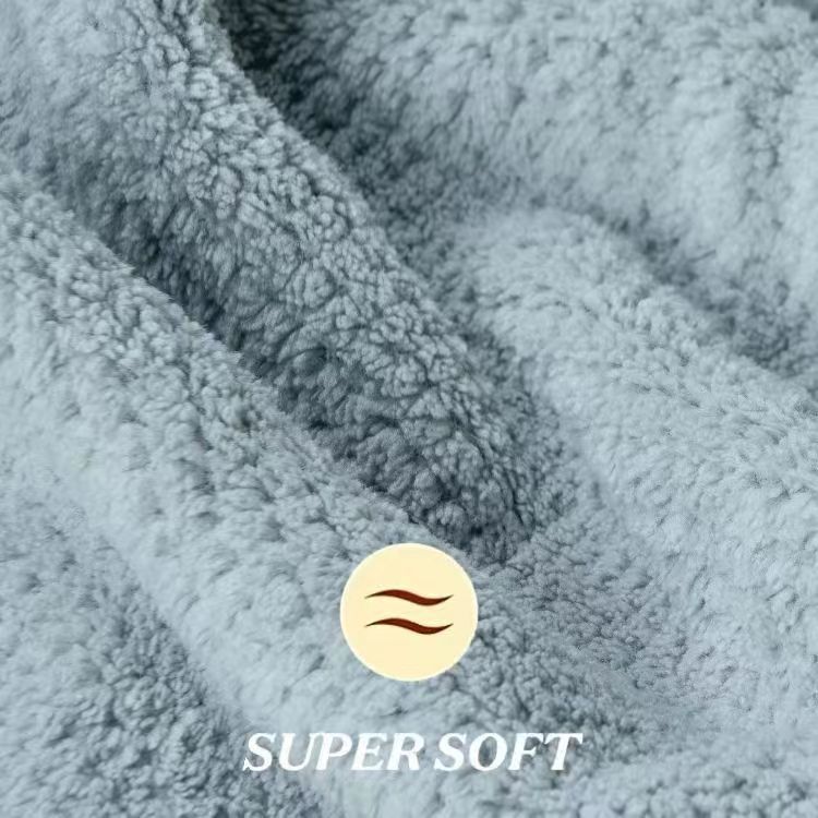 Picture of Dry Hair Cap Water Absorbent Quick-drying Plus Long Hair Bag New Adult Long Hair Shower Cap Women Wipe Hair Quick-drying
