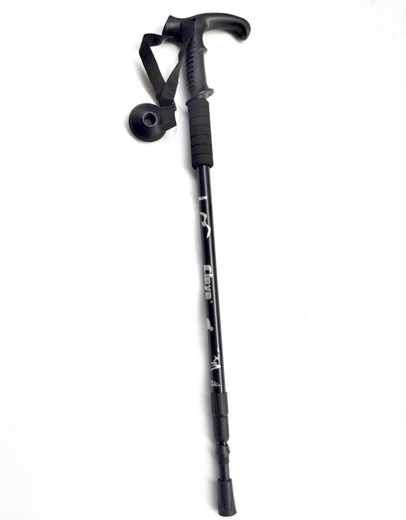 Picture of Cleye aluminum alloy three-section shock absorber T-handle straight handle trekking stick walking stick hiking outdoor supplies trekking stick