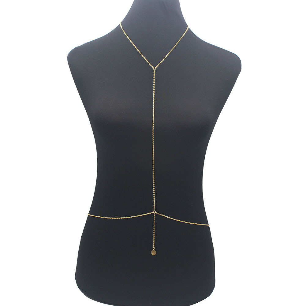 European and American Cross-border Jewelry Women's Stylish Simple Body Chain Waist Chain Summer Women's Bikini Beach Clothing Accessories Necklace