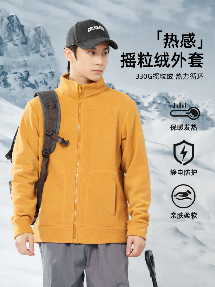 2025 New Autumn and Winter Polar Fleece Stand-Up Collar Jacket for Men and Women, Thickeneded and Warm Outdoor Sports Fleece Top