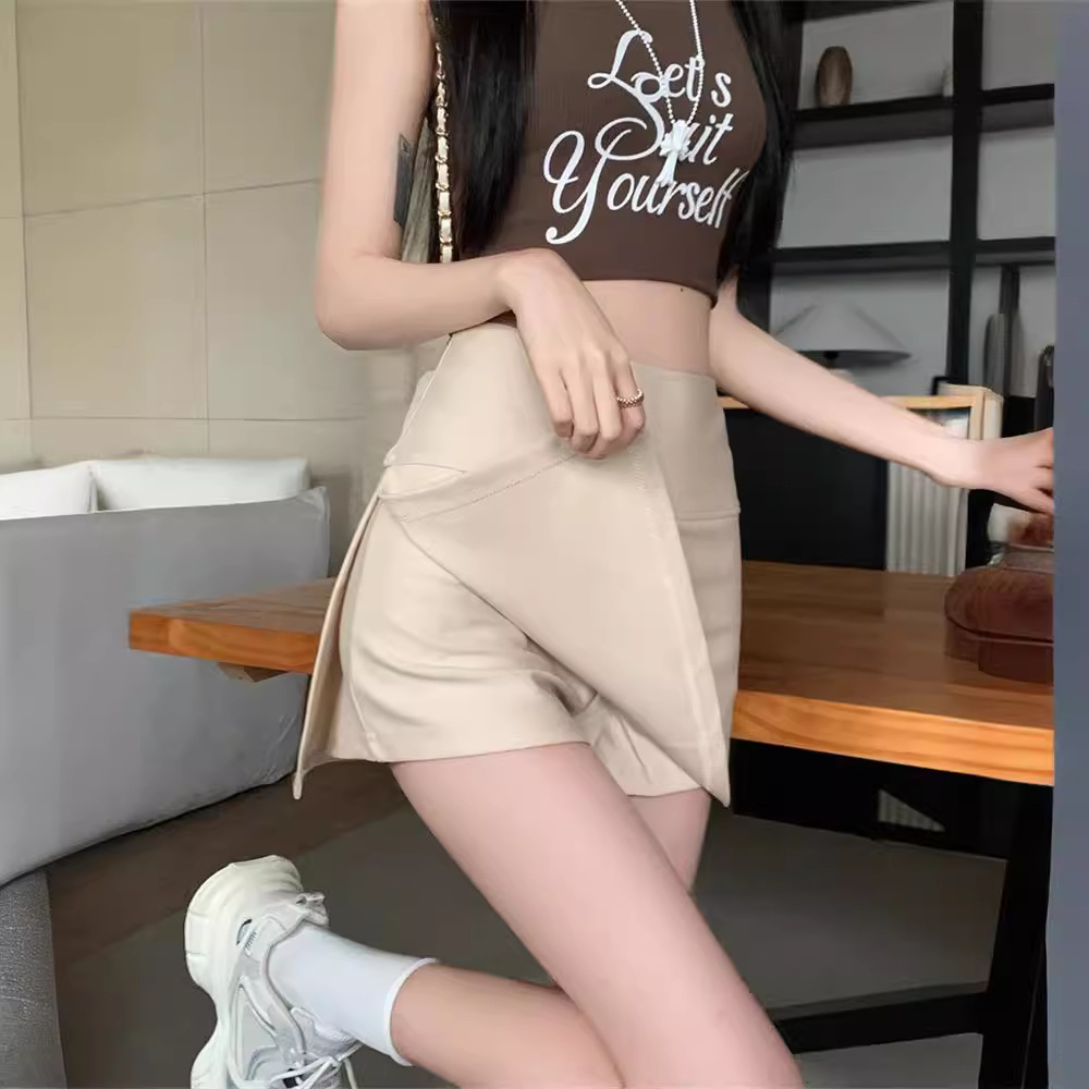 American sports skirt women's 2024 summer new black split hip anti-light hot girl A- line skirt