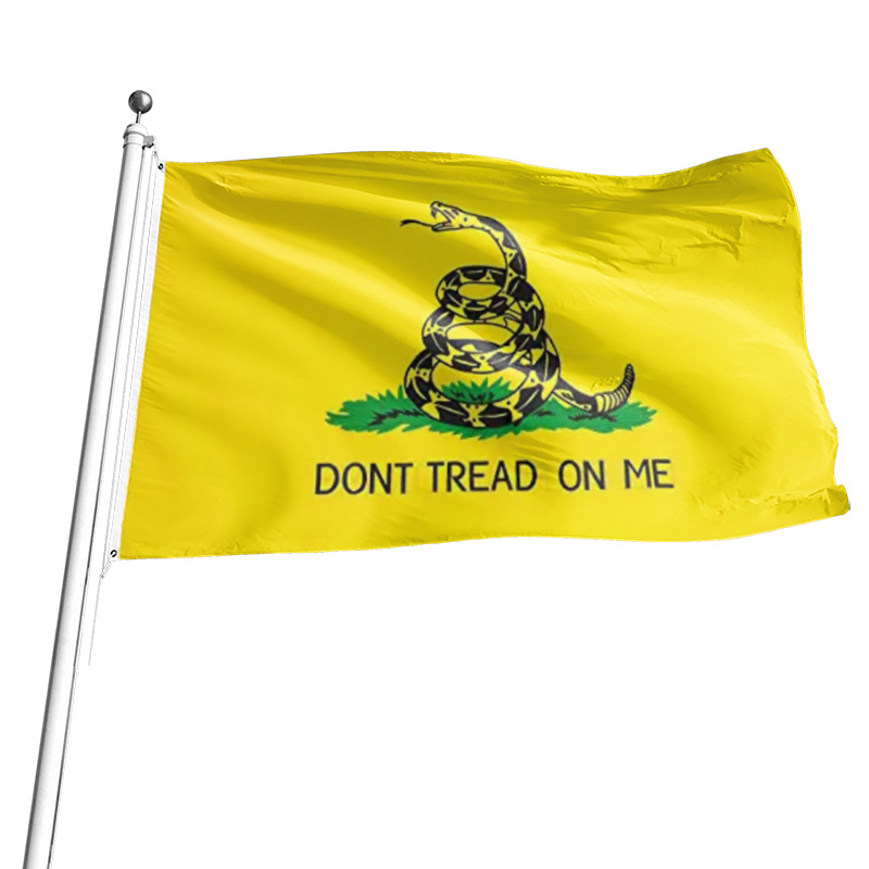 in stock wholesale 90 * 150cm 3 * 5ft dont tread on me flag yellow snake flag