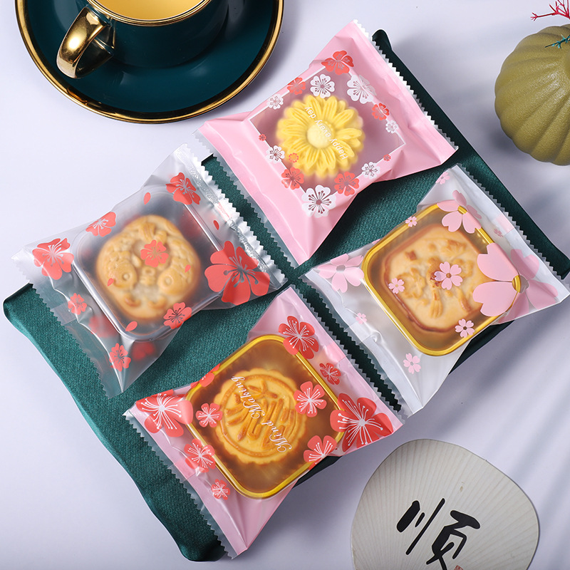 Picture of Spot Wholesale 2025 New Mooncake Packaging Bag 50g 100g Egg Yolk Crisp Mid-Autumn Mooncake Machine-Sealed Packaging Bag