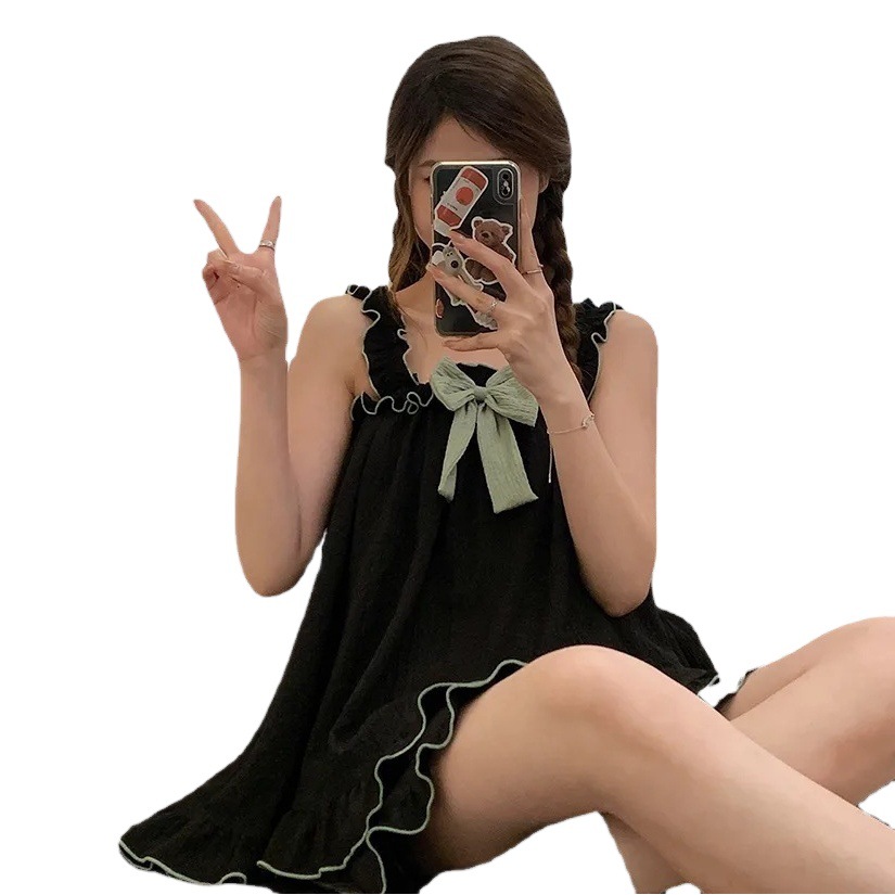 Sling Pajamas Women's Summer Japanese Style Instagram Style Summer Niche New Pure Desire Sleeveless Shorts Two-piece Home Clothes