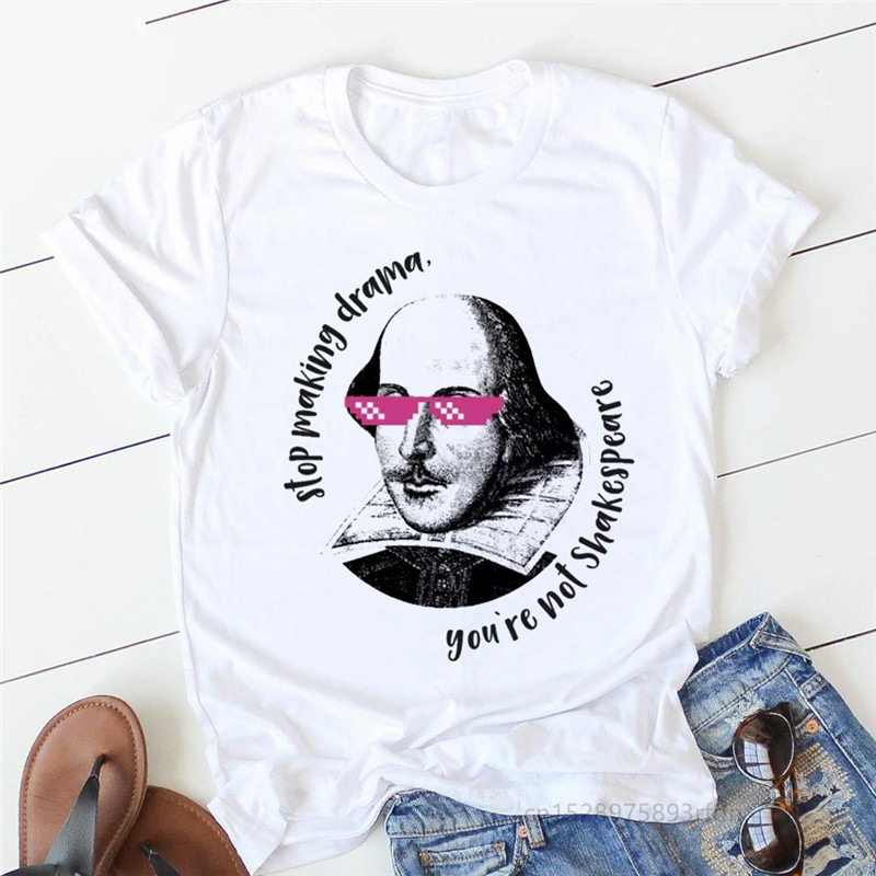 2022 Shakespeare's Drama Printed Crewneck T-shirt Short Sleeve Women's Wear Cross-border wish/ebay