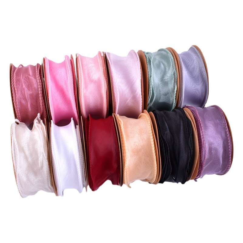 Wholesale Fishtail Yarn Ribbon 4cm Flower Packaging DIY Straps Overlay Wavy Yarn Ribbon Gift Bouquet Baking Decoration