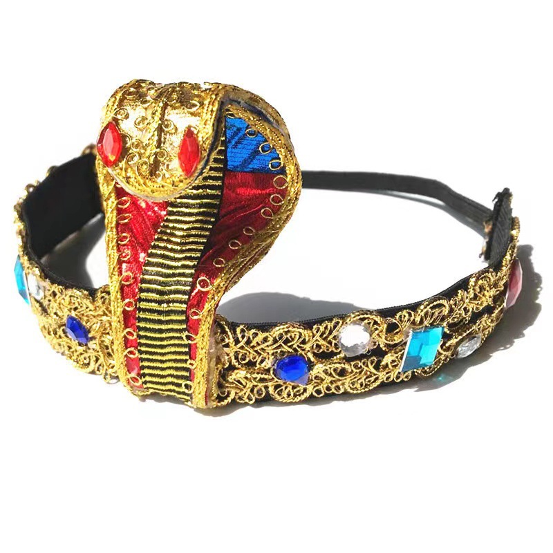 Picture of COSPLAY Halloween Golden Cleopatra Serpentine Headwear Treasure Queen Jewel Headwear Prom Dress Up Props
