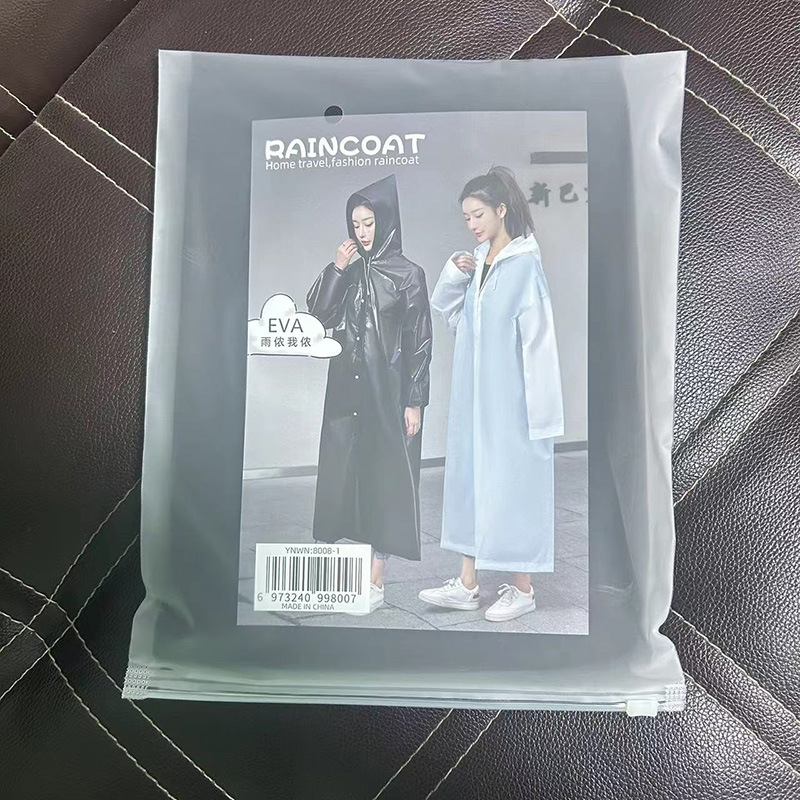 Picture of Thickened Disposable Raincoat Adult Frosted Unisex Eva Outdoor Lightweight One-Piece Extended Poncho Logo