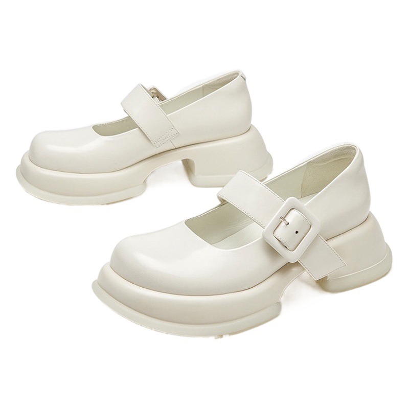 Small leather shoes women's 2024 New Shoes summer niche design women's shoes thick bottom French Mary Jane shoes