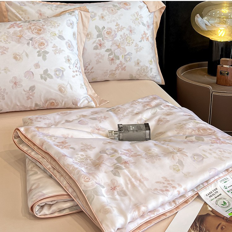 Picture of 2025 New Summer Fresh Summer Quilter Four-piece Light Luxury High-end Tencel Cool Summer Quilter Ice Silk Air Conditioned Quilter