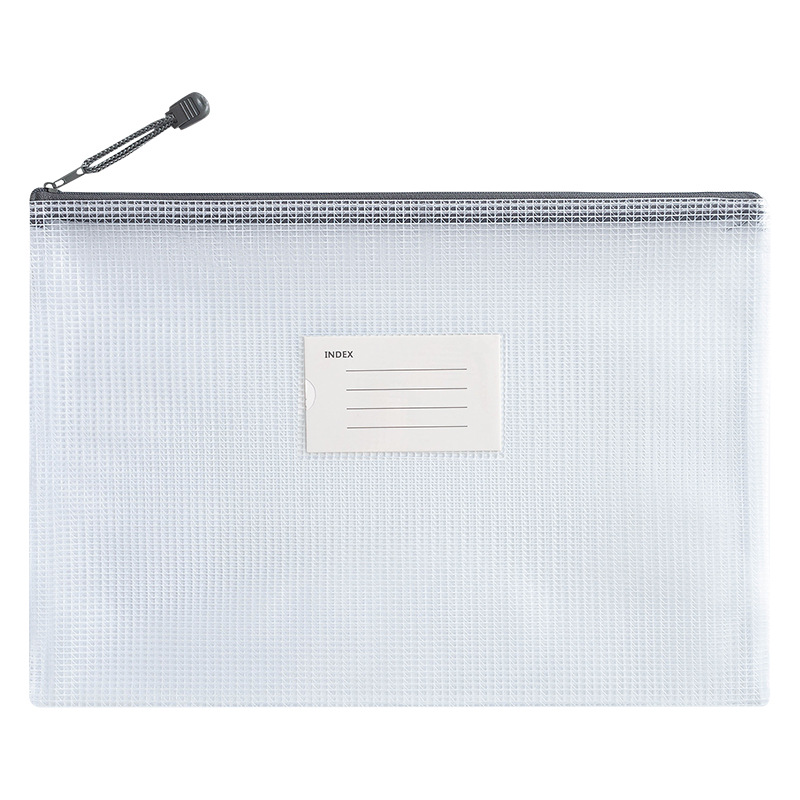 Picture of A4 Thickened Grid Document Bag Student Subject Classification Bag PVC Transparent Waterproof Zipper Storage Bag Information Bag