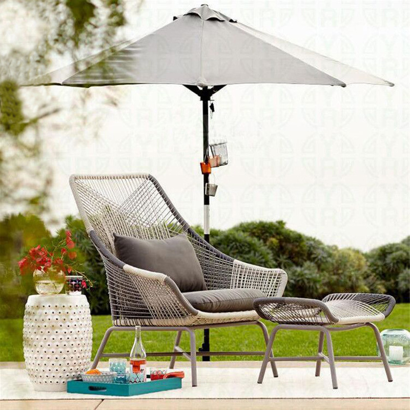 Outdoor rattan chair leisure table and chair garden chair small tea table three-piece outdoor waterproof Sun-proof balcony garden rattan chair