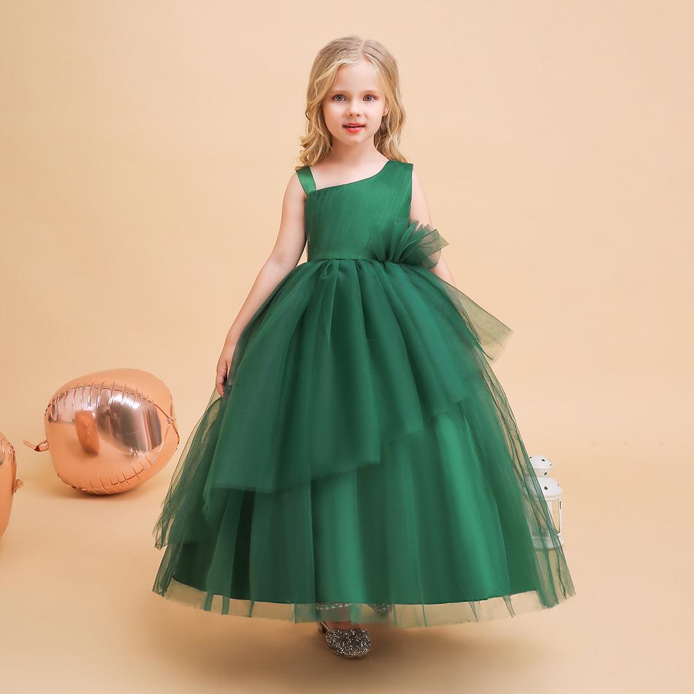 AliExpress Lace Long Large Children's and Girls' Christmas Costume Performance Costume Children's Dress Princess Puff Dress