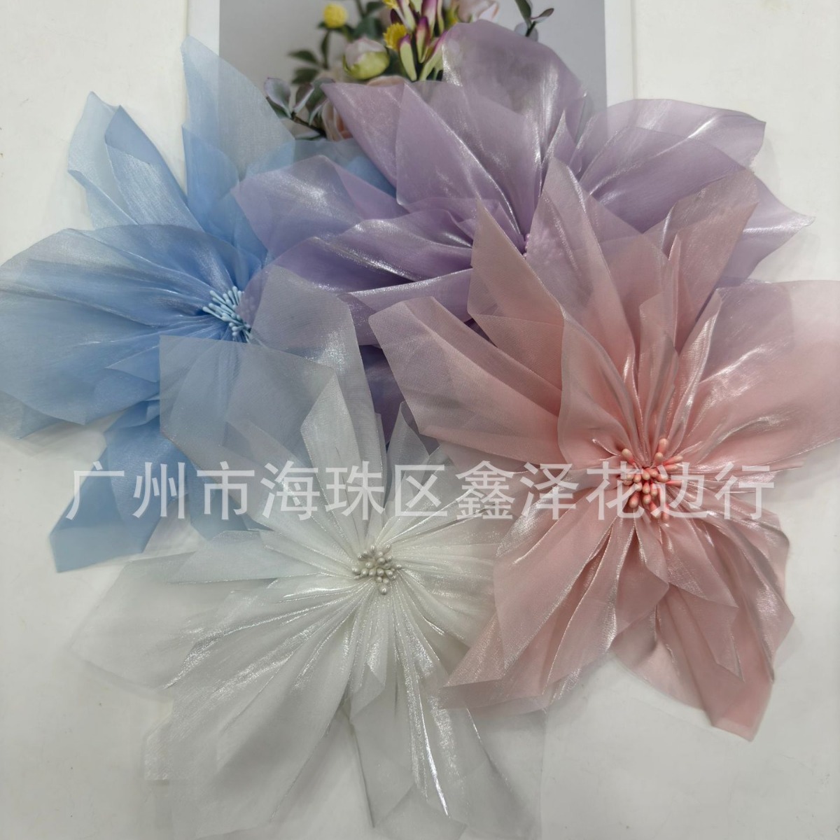 New Style Mesh Flower Diy Fairy Necklace Handmade Three-dimensional Flower Multi-leaf Flower All-match Hairpin Hair Accessories Clothing Accessories