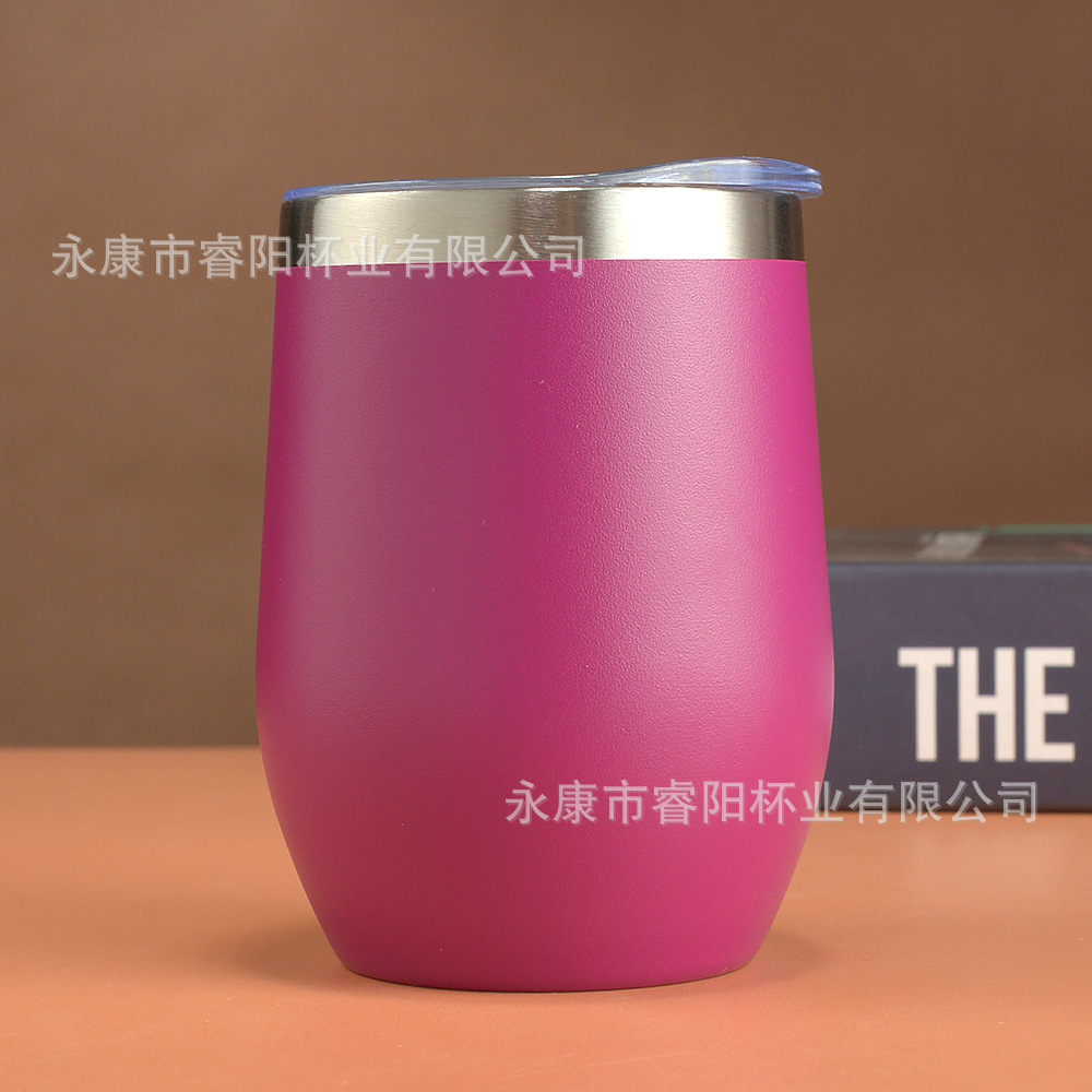 Picture of Cross-border Amazon swig eggshell cup U-shaped egg cup 304 stainless steel double layer 12oz in stock handle red wine cup