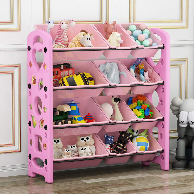 Picture of Children's Toy Storage Rack Household Kindergarten Baby Storage Rack Floor Multi-Layer Finishing Rack Storage Cabinet Plastic Basket