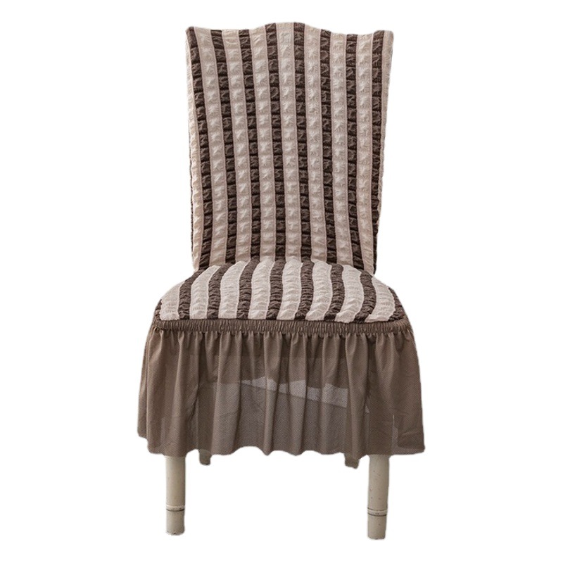Thickened seersucker lace chair cover cover one-piece all-inclusive stretch universal dining table chair cover hotel banquet