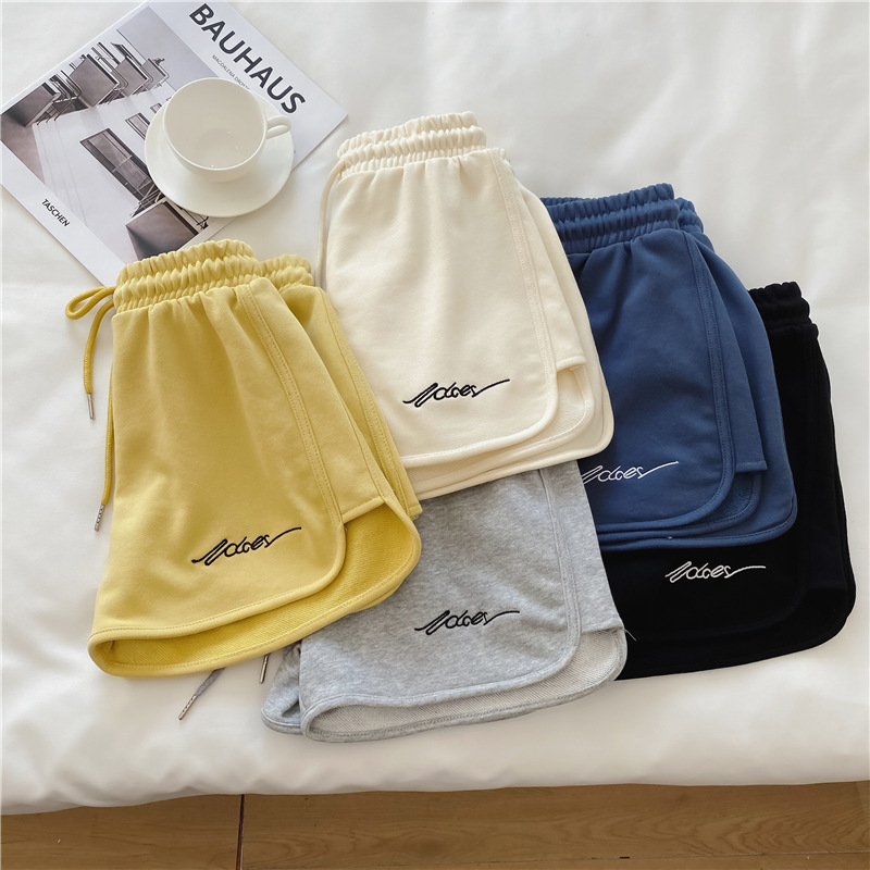 Grey Sports Shorts Women's Summer Loose Outer Wear Running Black Home Pajama Pants High Waist Casual Wide Leg Yoga Hot Pants