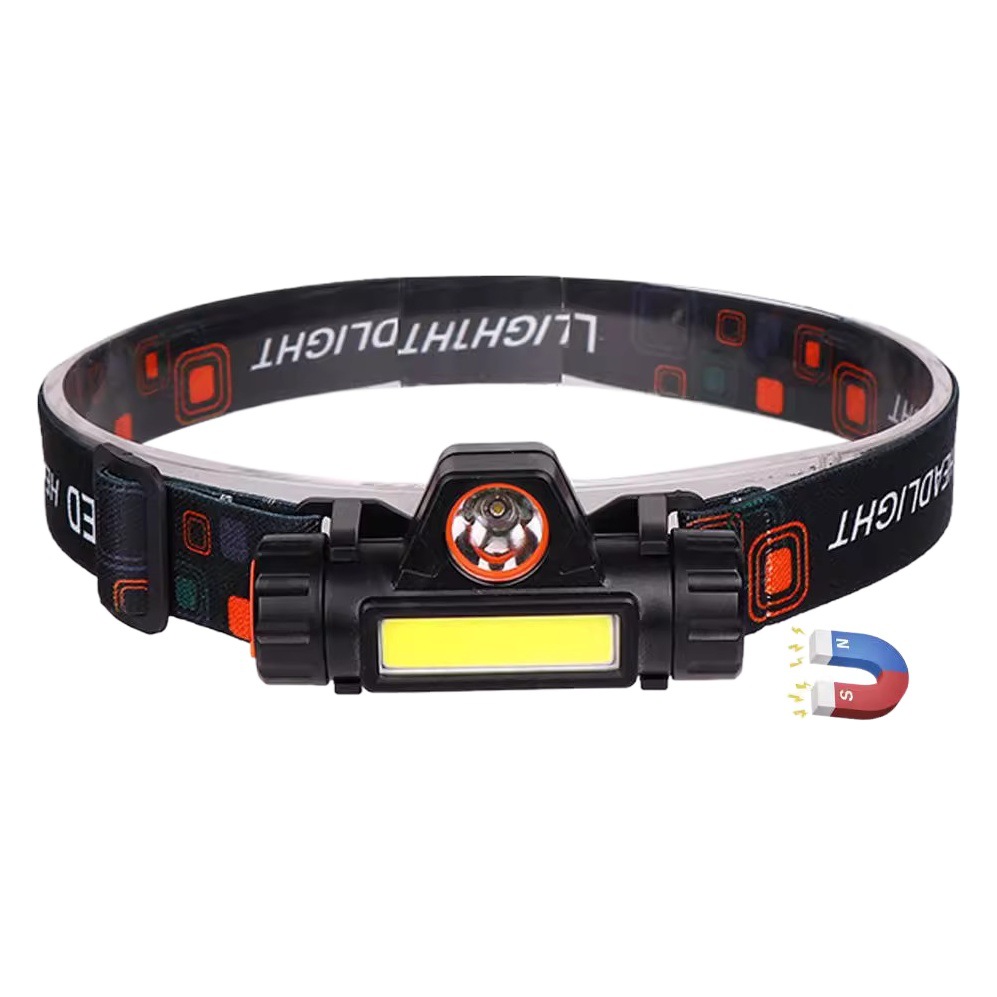 led headlight strong light charging cob head-mounted bright outdoor night fishing work light waterproof flashlight with magnet