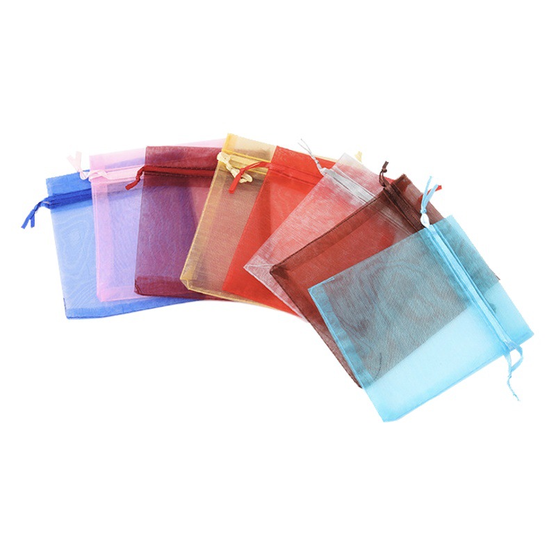 Solid color Pearl yarn mesh bag beam mouth gift candy bag cosmetics trial packaging bag spot factory wholesale