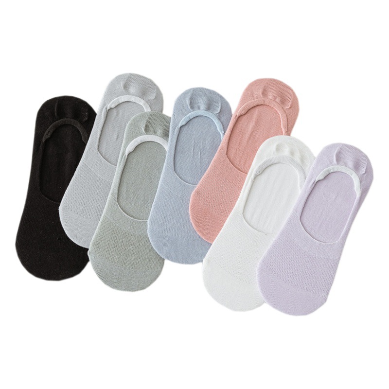Zhuji Cotton Socks Women's Boat Socks Summer Thin Shallow Mesh Invisible Socks Sweat-Absorbent and Non-Falling Women's Socks Wholesale