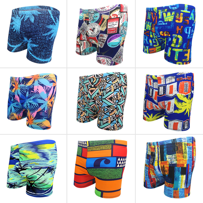 Xingjia Chengmei new milk silk boxer large size Swimming trunks [multi-color optional] trend men's printing swimming trunks