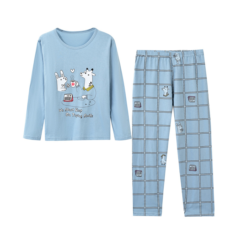 Picture of Boys' Home Clothing suit Pure Cotton Summer Air-conditioning Clothing Long-sleeved Spring and Autumn Base Children's Clothing Middle-size Children's Thin Pajamas