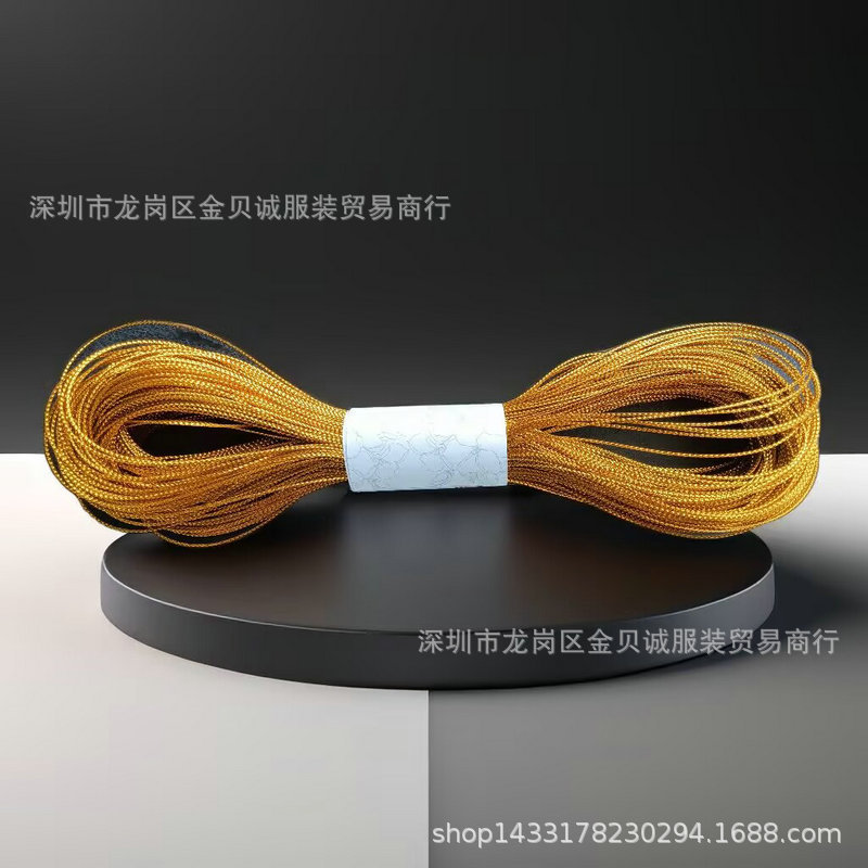 1mm Tag Small Gold Rope Hand-Woven Craft Small Gold Rope Gold and Silver Rope Clothing Decorative Rope Elegant Gold Wire