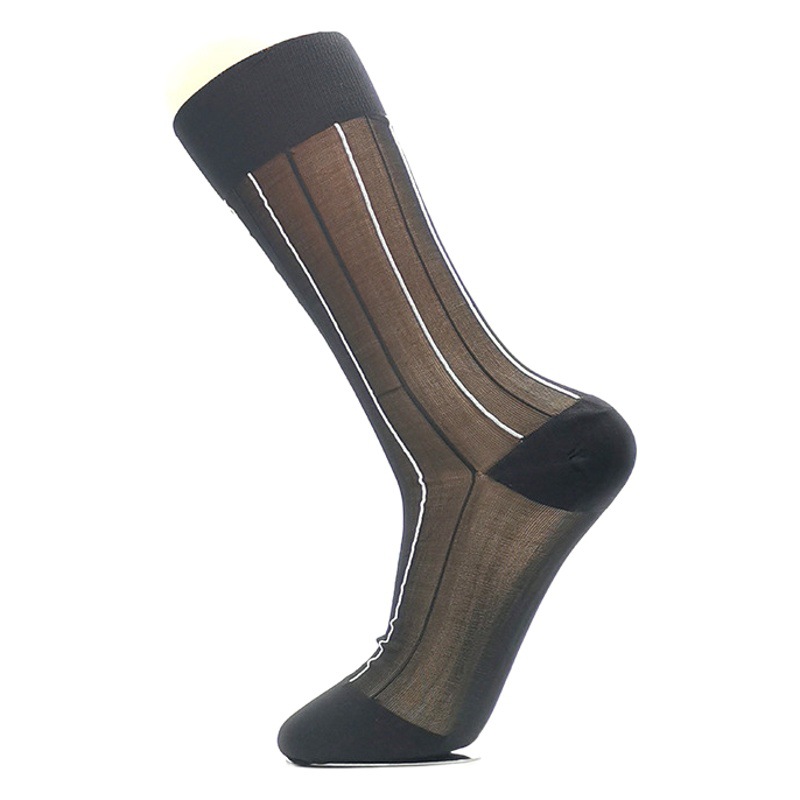 Men's Summer Striped Thin Anti-Snag Business Formal Nylon Socks Wholesale