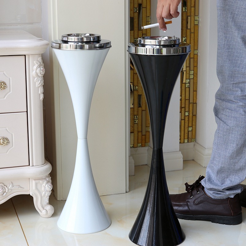 Hot Selling Floor-Standing Ashtray Cross-Border Elevator Vertical Ashtray Large Mahjong Chess and Card Room Ashtray with Cover