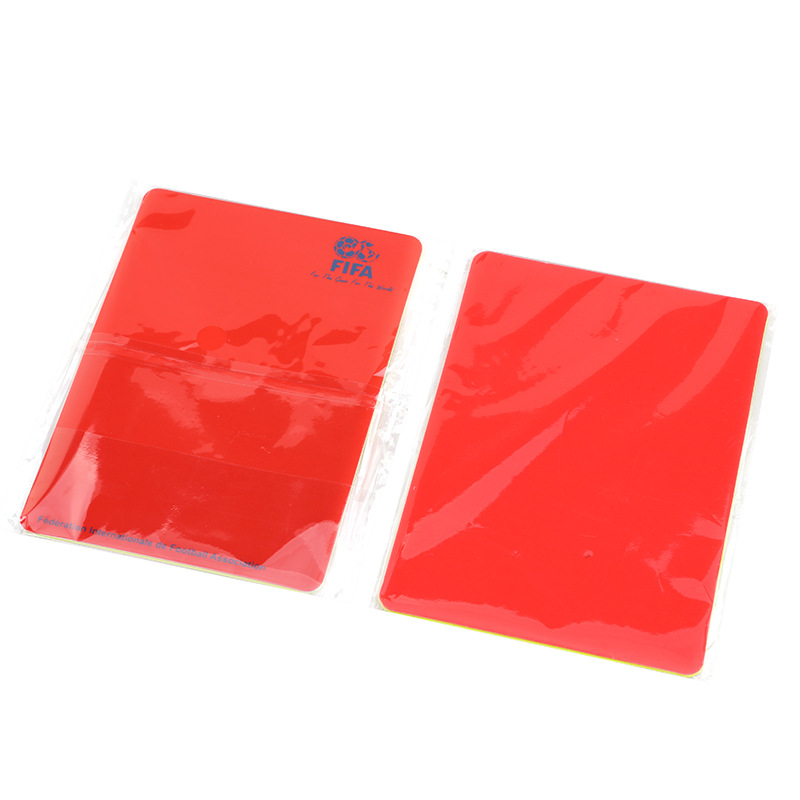Picture of Football referee Red Yellow card yellow card red card with paper tape pencil with leather case referee record penalty yellow red card