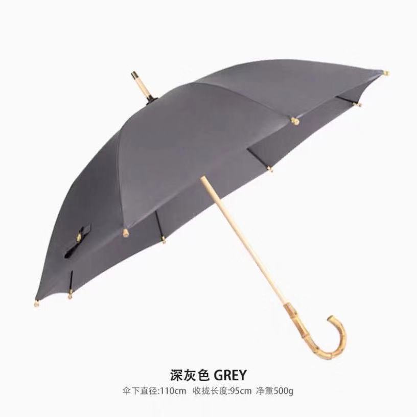 Picture of PARACHASE Vintage Bamboo Rattan Umbrella Curved Handle Long Handle Light Luxury Men's Advertising Umbrella Large Diameter 2-3 People