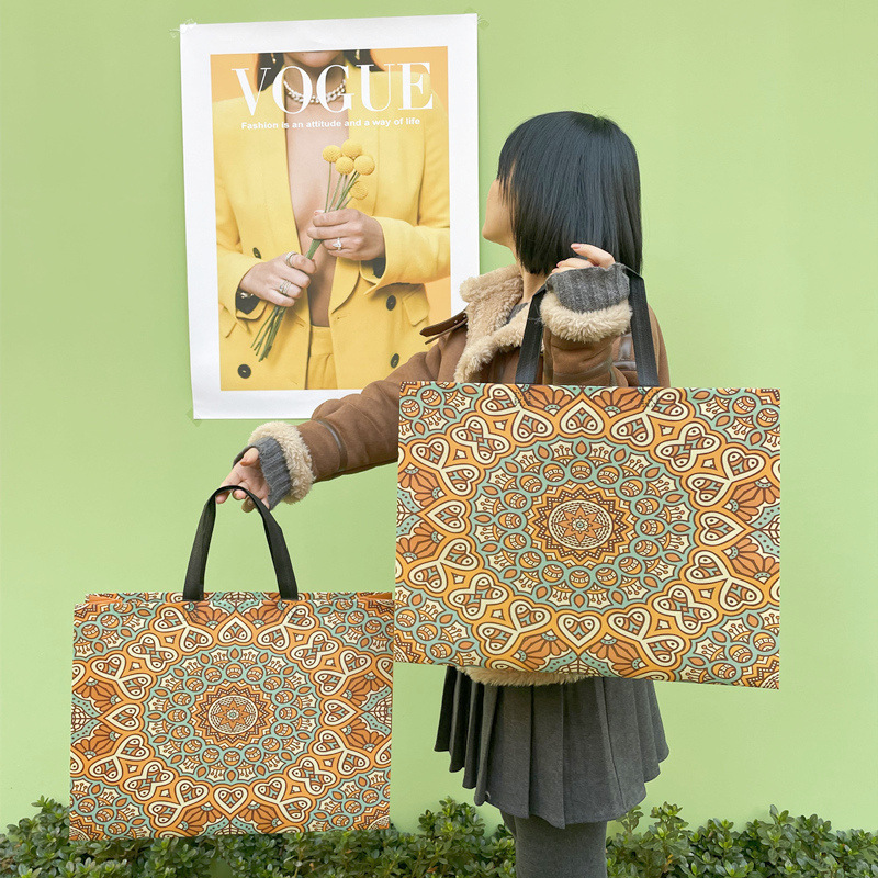 Nordic style non-woven handbag clothing store environmental protection gift packaging shopping Women's waterproof bag printing