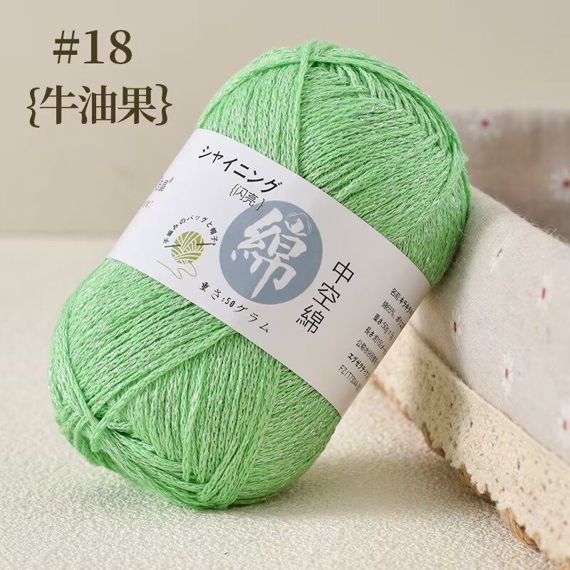 Picture of Dopamine bright silk hollow cotton thread hook bag special thread hand-woven diy crochet bag thread round strand thin thread