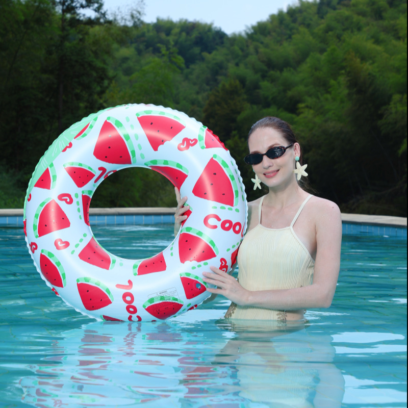 Picture of Thickened double airbag swimming ring factory wholesale 50-90 swimming ring thickened children's inflatable fluorescent solid color swimming ring