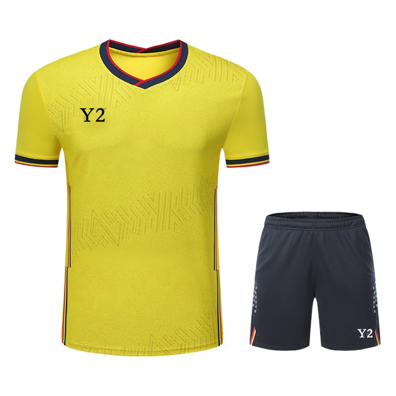 New badminton clothes suit men's girls' summer short-sleeved sportswear badminton jersey competition clothes 6096