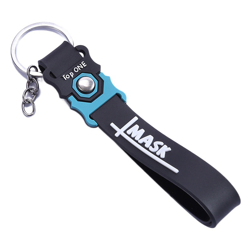 Personalized creative lightning bear leather rope key chain bag fashion key pendant car key small commodity lanyard wholesale