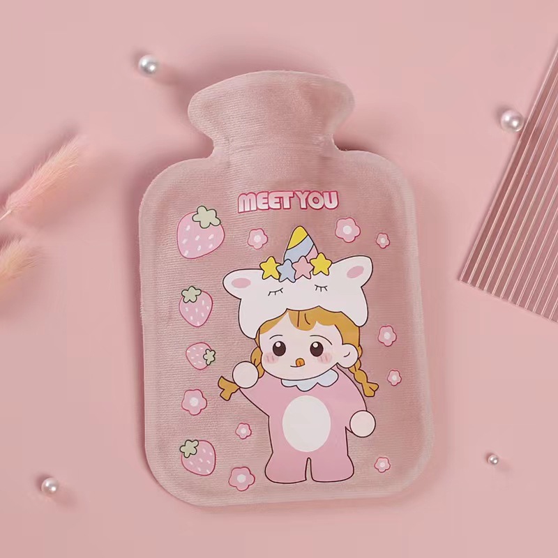Picture of Customized new short plush hot water bag filled with water hot water bag filled with water hot water bag printed LOGO hand warmer