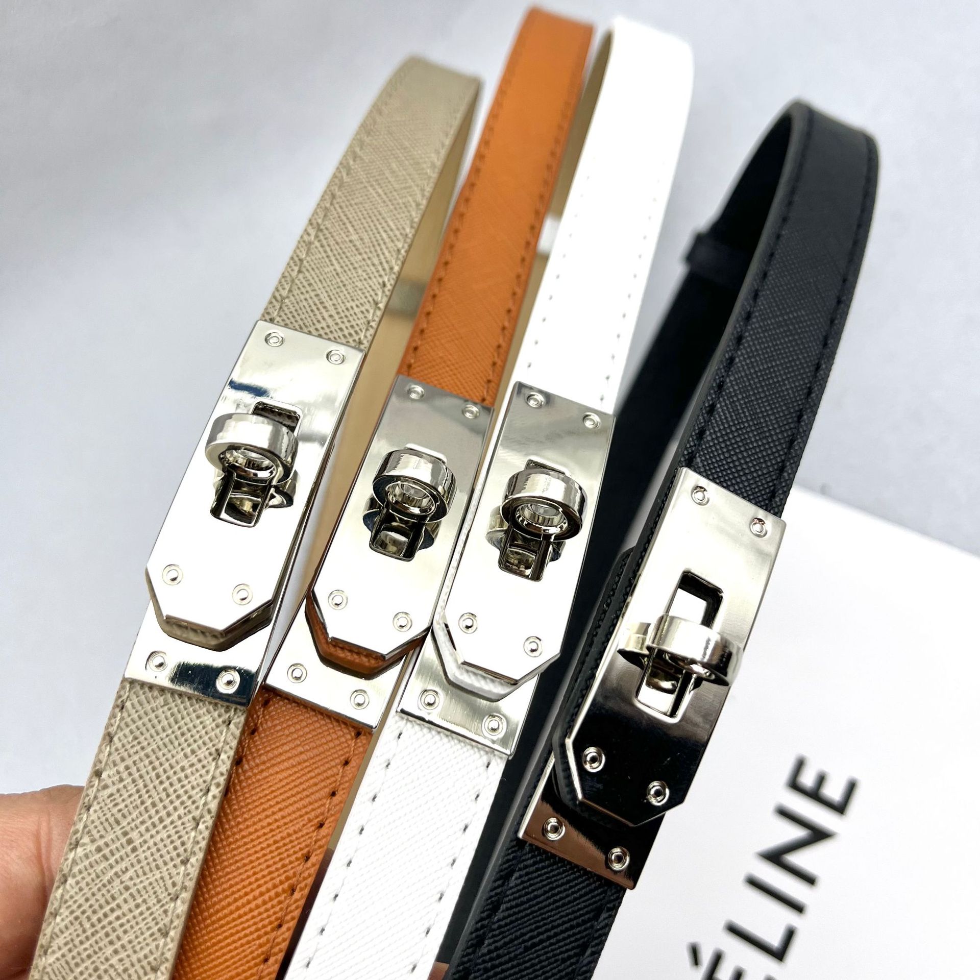 2024 New Arrival Tight Waist Lock Narrow Thin Belt Belt Women's Long Shirt Skirt Decorative All-match Adjustable Small Belt Women
