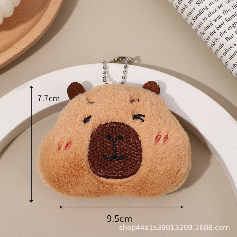 Picture of New Cute Sleepy Nose Capybara Squeaky Plush Pendant Expression Bag Capibala Bag Hanging Ornaments Wholesale