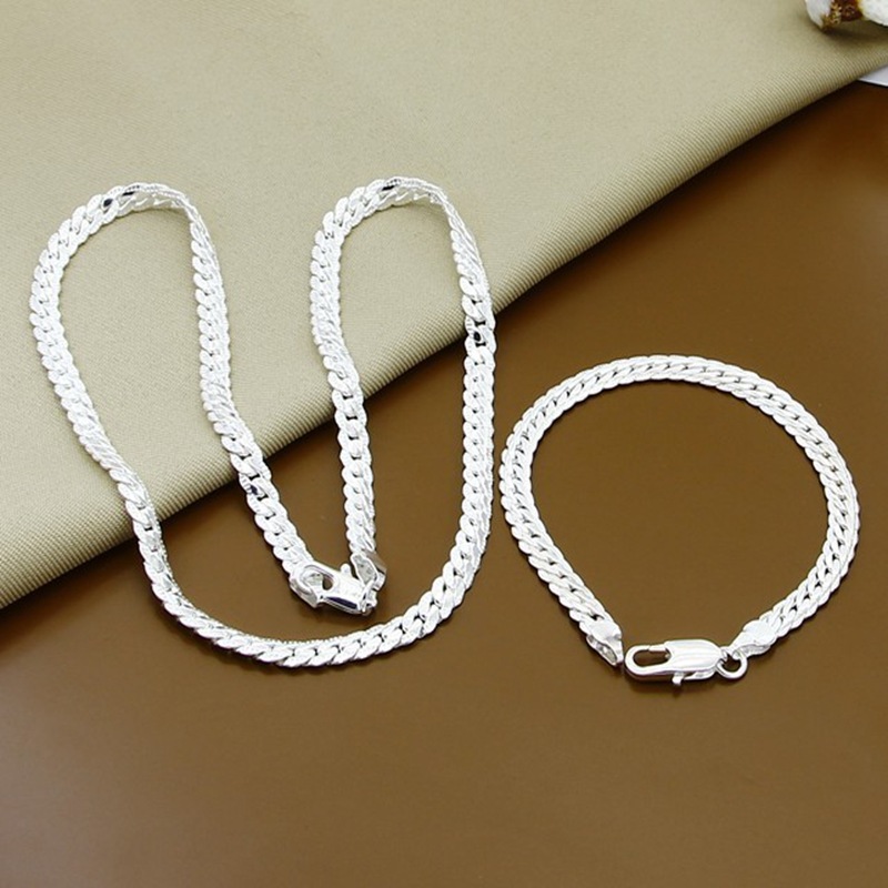 Picture of 16-24 inch 5mm full side necklace bracelet European and American jewelry silver plated gold plated wholesale WISH