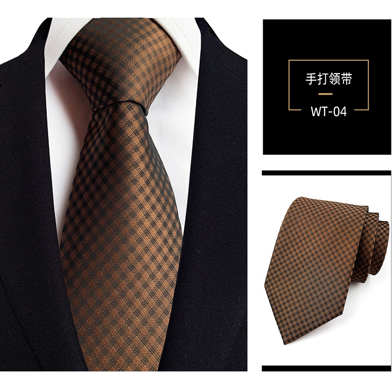 Picture of 8cm hand tie polyester yarn-dyed men's formal wear striped professional business suit accessories manufacturers in stock wholesale