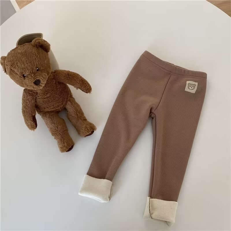 Picture of Autumn and Winter new Korean style Girls' one-piece velvet all-match leggings boys and girls baby plus velvet outer wear skinny pants trousers