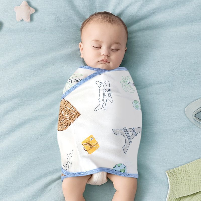 Picture of Baby Anti-Scare Sleeping Bag Spring Autumn and Winter Pure Cotton Newborn Baby Swaddling Towel Wrapping Towel Anti-Scare Sleeping Bag Artifact