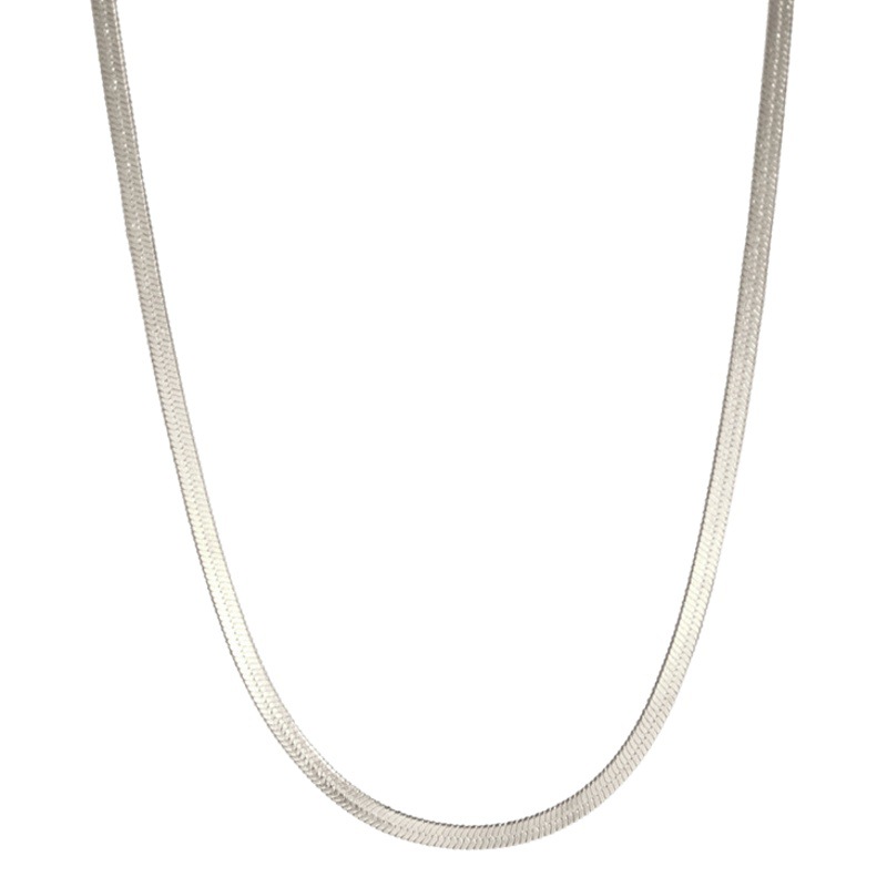 Stainless Steel Snake Flat Chain Snake Chain for Women and Men Simple Gold Necklace 2022 Popular Snake Bone Stainless Steel Plain Chain Necklace
