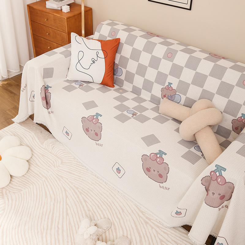 Picture of ins style sofa towel full cover cloth simple sofa cushion blanket all-inclusive universal cover towel four seasons universal sofa cover