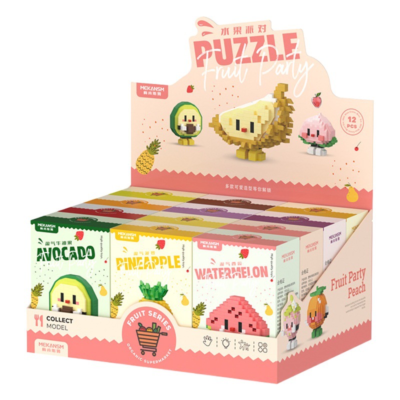 Picture of [Wholesale generation] Strawberry fruit doll micro-particle building blocks toy 61 ornaments compatible with Lego gifts