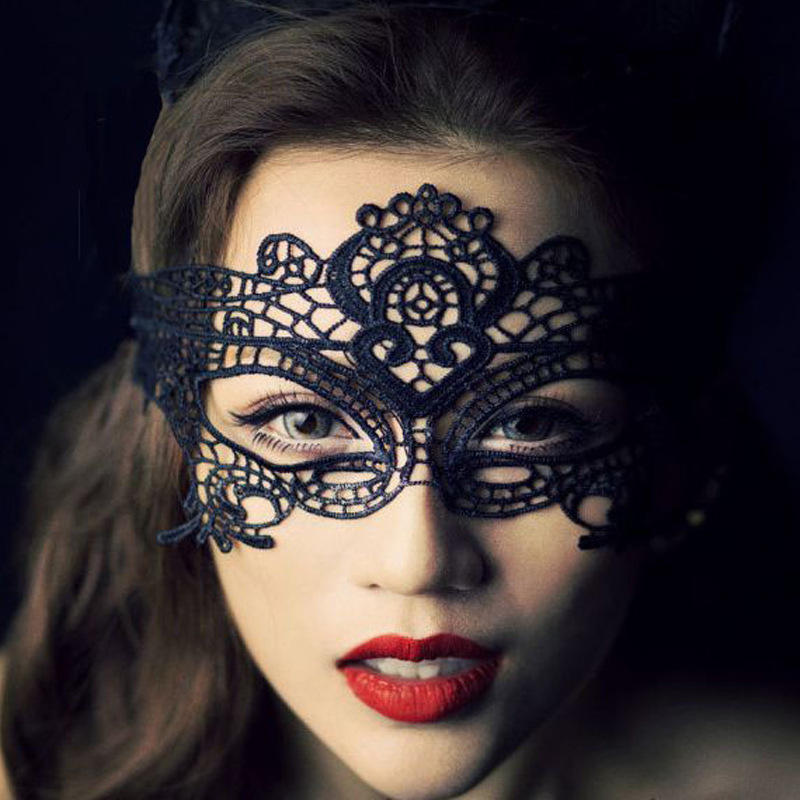 Black Lace Queen Masquerade Princess Party Annual Meeting Beauty Mask Half-Face Eye Veil Crown Eye Mask Sexy