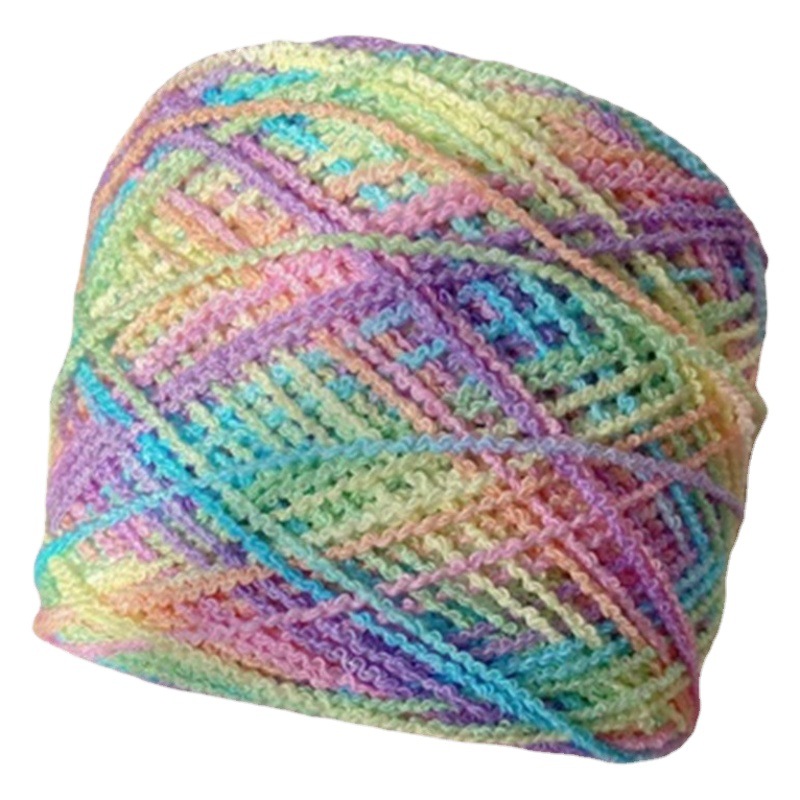50g dyed instant noodle wool candy Macaron fancy hand knitting additional thread crochet doll cap thread wholesale