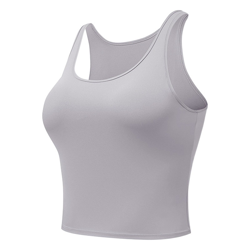 Long with chest pad one-piece fixed Cup yoga clothes high strength shockproof running fitness can be worn outside sports vest